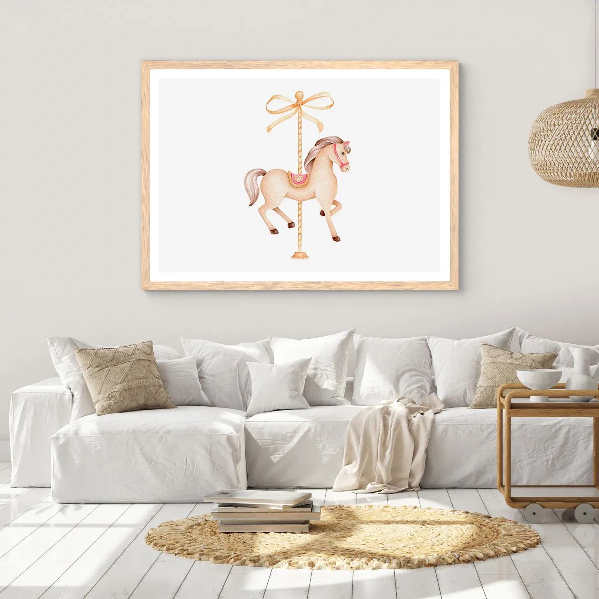 Affisch i ram av ljusek - Med en graciös trav - 50x40 cm