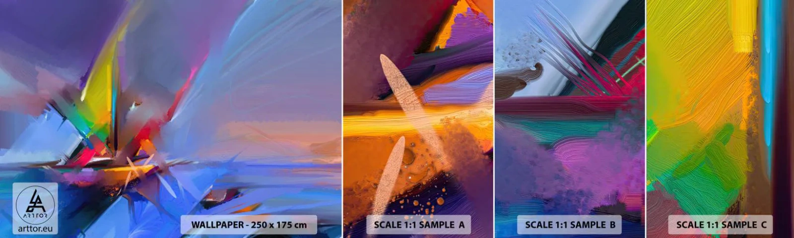 Provbit av självhäftande fototapet Deluxe Sticker - Snabb som en fågel - Abstraktion, Bit, Segelbåt - 100x30 cm