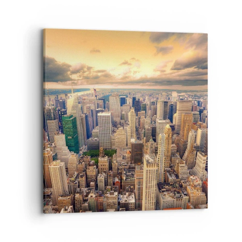 Canvastavla - Bild på duk - Förgylld metropolis - 70x70 cm