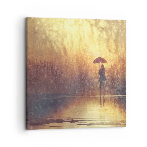 Canvastavla - Bild på duk - Jag känner att någon tittar på mig - 70x70 cm