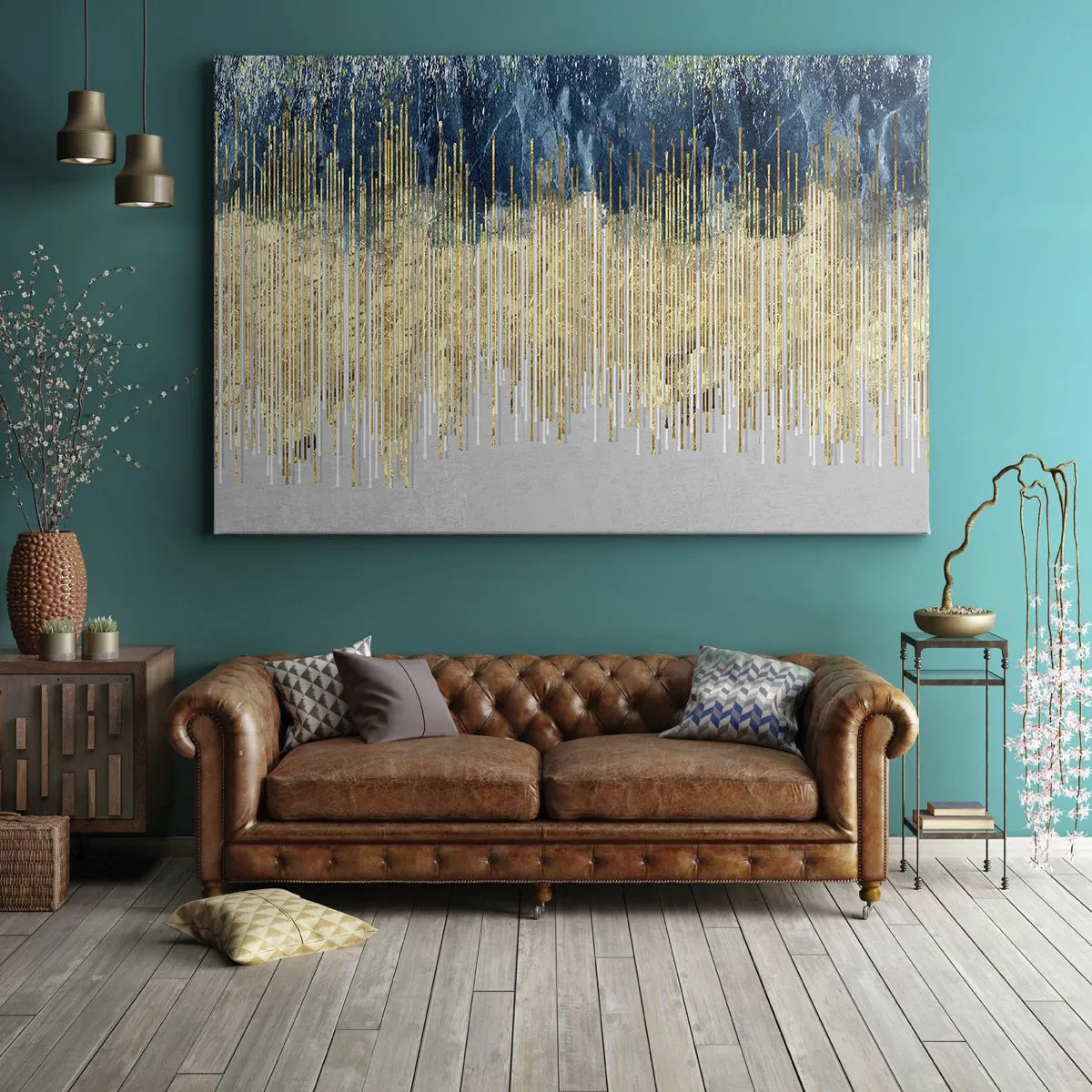 Canvastavla - Bild på duk - Förgylld gräns - 100x70 cm