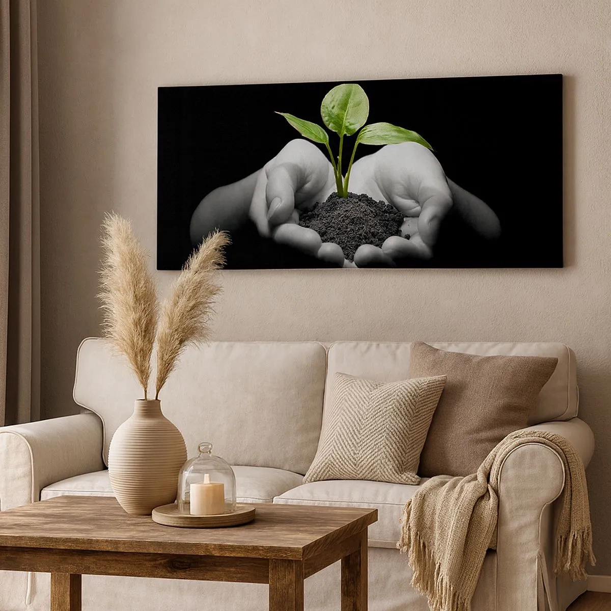 Canvastavla - Bild på duk - Jag älskar naturen och skyddar den - 100x40 cm