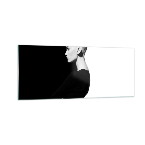 Glastavla - Bild på glas - Helt enkelt en kvinna - 100x40 cm