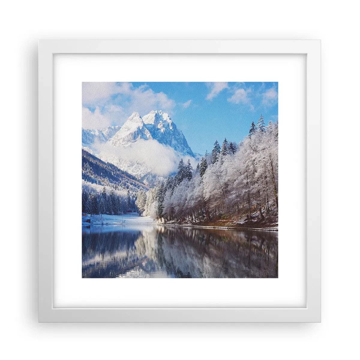 Affisch i vit ram - Snövakt - 30x30 cm