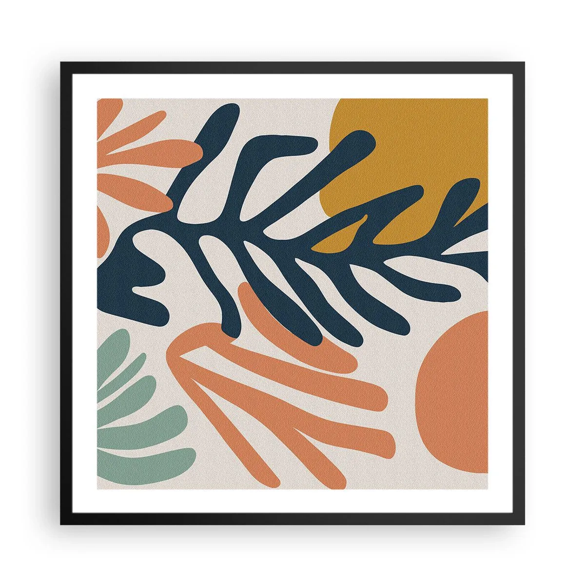 Affisch i svart ram - Korallhav - 60x60 cm