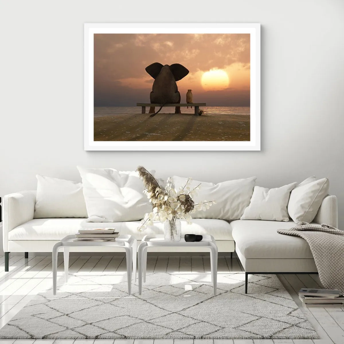 Affisch i vit ram - Det är bra att vara tyst tillsammans - 91x61 cm