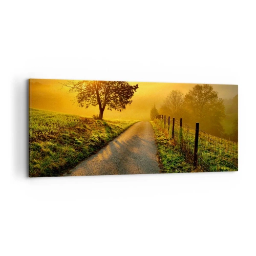 Canvastavla - Bild på duk - Honungfärgad eftermiddag - 100x40 cm
