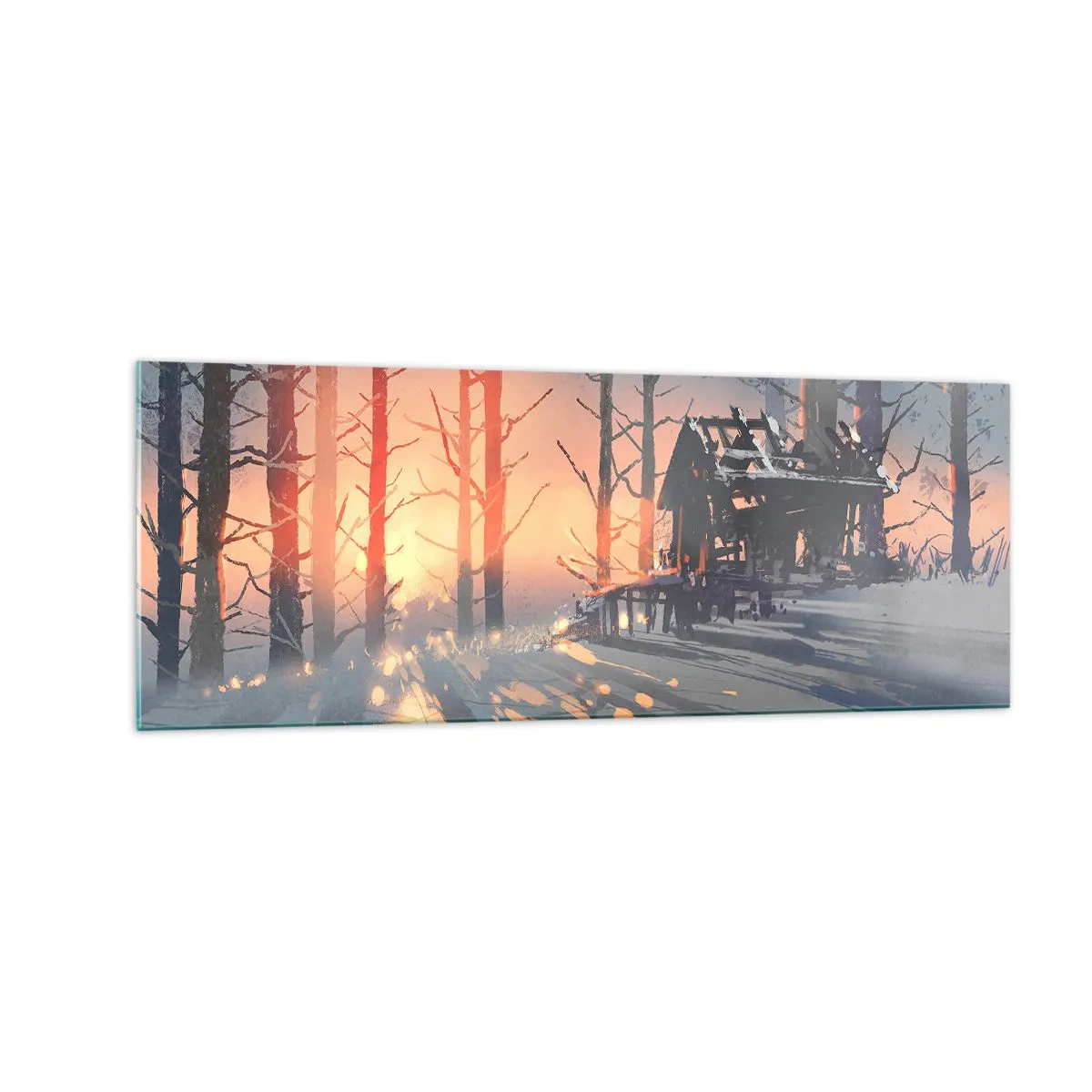 Glastavla - Bild på glas - det är bara solen som tittar in här - 140x50 cm