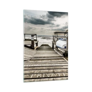 Glastavla - Bild på glas - Stranden i norr - 80x120 cm