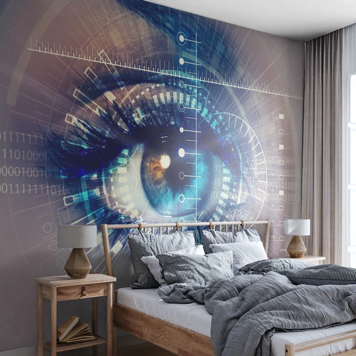 Självhäftande Fototapet Deluxe Sticker - Du tror att du känner mig - Abstraktion, Öga, Grafik - 250x175 cm