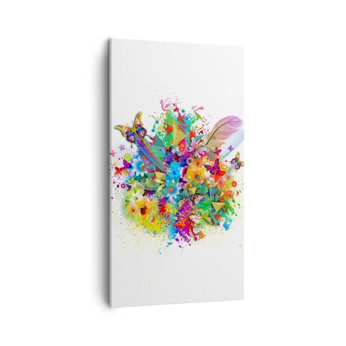 Canvastavla - Bild på duk - Glädjebukett - 45x80 cm