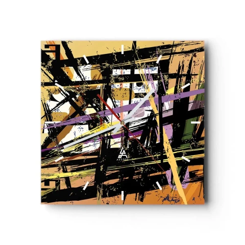 Väggklocka - Klocka på glas - Skarpt snitt - 40x40 cm