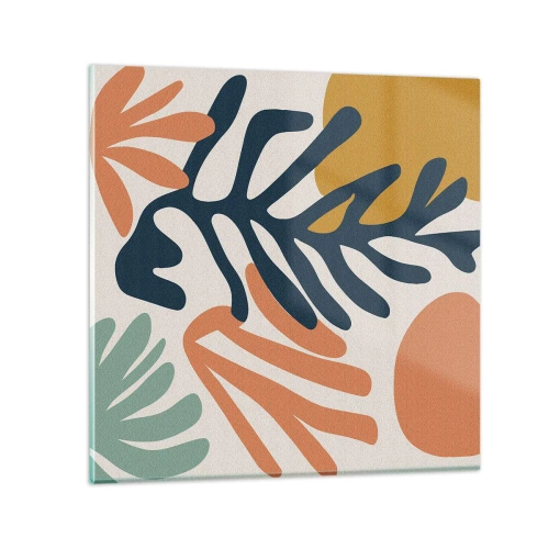 Glastavla - Bild på glas - Korallhav - 70x70 cm