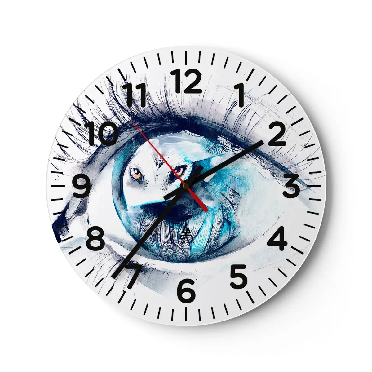 Väggklocka - Klocka på glas - Öga mot öga med det vilda - 40x40 cm