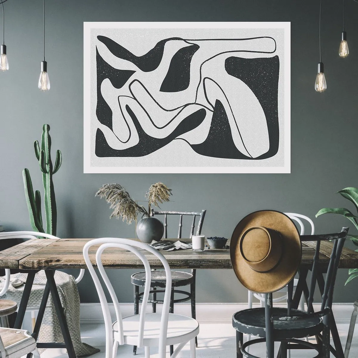 Affisch - Abstrakt lek i en labyrint - 70x50 cm