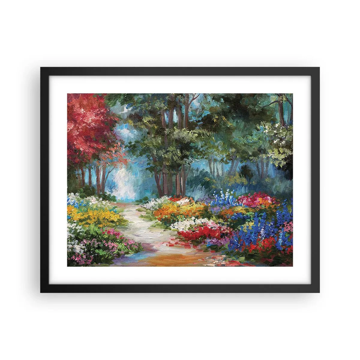 Affisch i svart ram - Skogsträdgård, blomskog - 50x40 cm