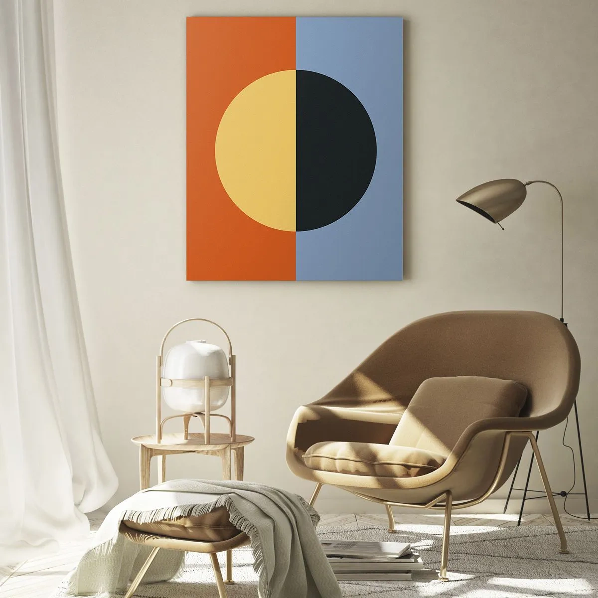 Glastavla - Bild på glas - Komposition av värme och kyla - 50x70 cm
