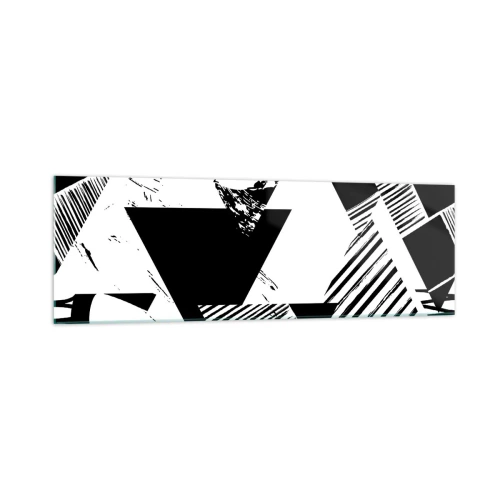 Glastavla - Bild på glas - Det regnar trianglar - 160x50 cm
