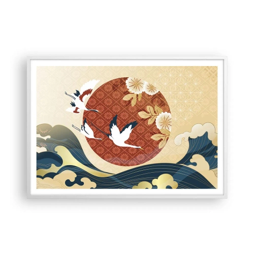 Affisch i vit ram - Japansk saga - 100x70 cm
