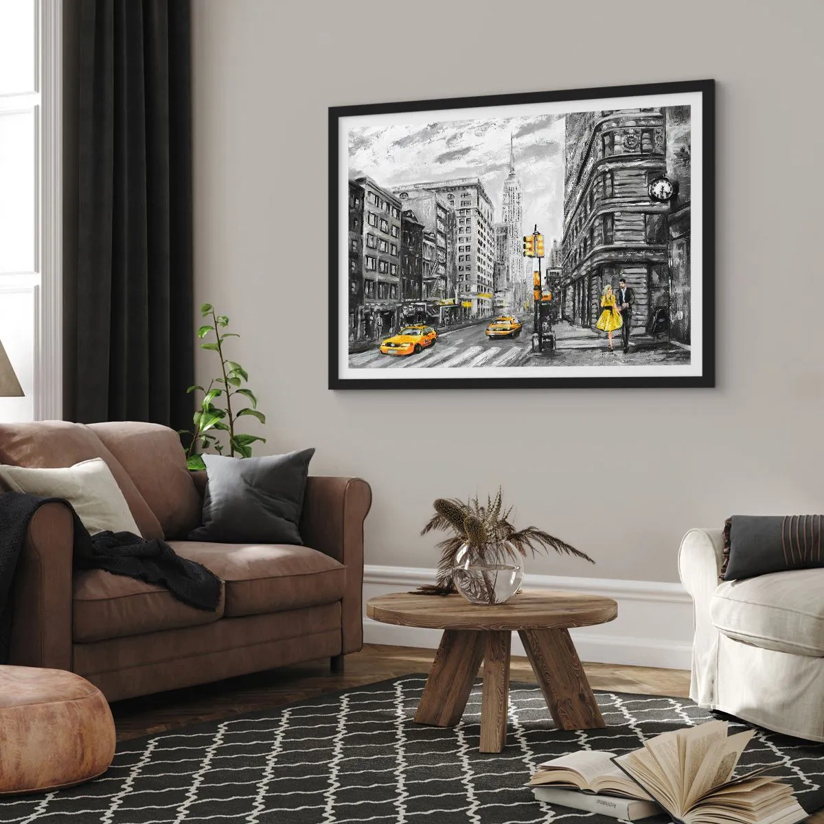 Affisch i svart ram - New York berättelse - 70x50 cm