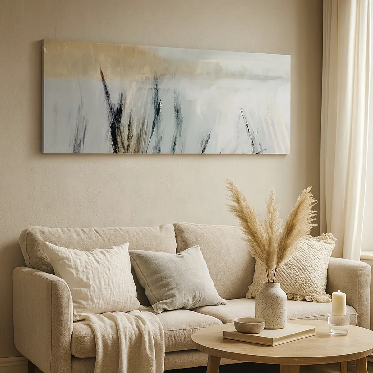 Canvastavla - Bild på duk - Vinterfält - 30x30 cm