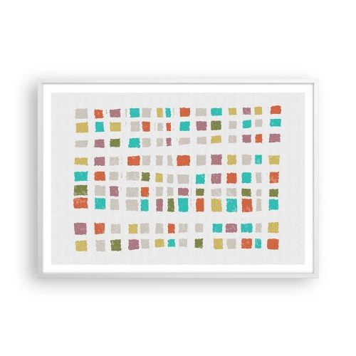 Affisch i vit ram - Ett okänt spel - 100x70 cm