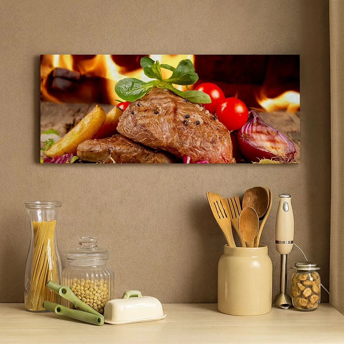 Canvastavla - Bild på duk - Framtrollad med glöd - 100x40 cm