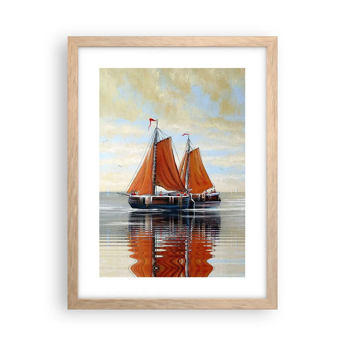 Affisch i ram av ljusek - Hej, segla seglaren… - 30x40 cm