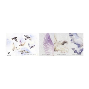 Provbit av fototapet Premium Canvas - Frihet i grått och blått - Fåglar, Grafik, Bit - 100x30 cm