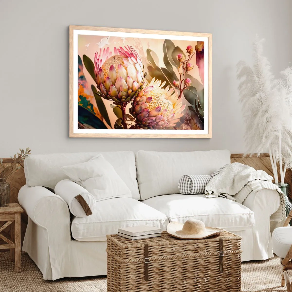 Affisch i ram av ljusek - Ömsint omfamnad - 100x70 cm