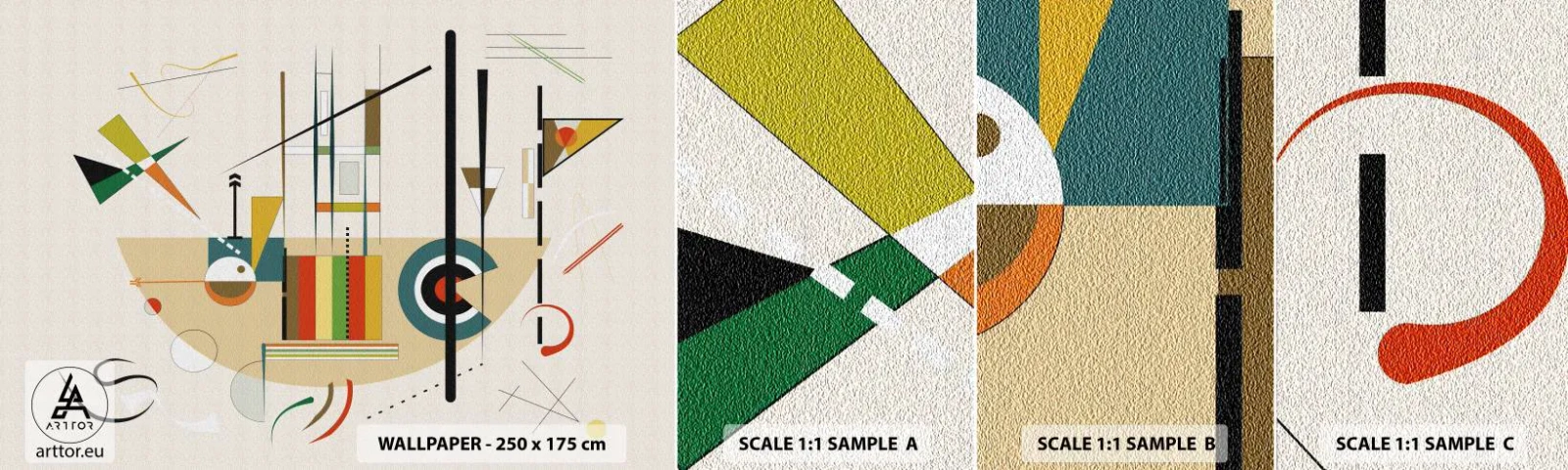 Fototapet Prov Standard Eco - Så världen skrattar - Abstraktion, Bit, Former - 100x30 cm