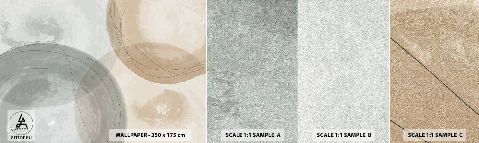 Provbit av självhäftande fototapet Deluxe Sticker - Världars samspel - Abstraktion, Bit, distrikt - 100x30 cm