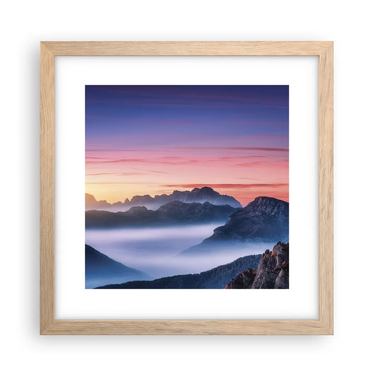 Affisch i ram av ljusek - Över dalarna - 30x30 cm