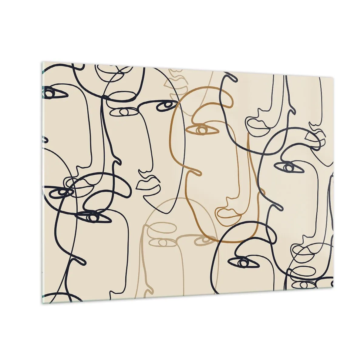 Glastavla - Bild på glas - Mångfaldigad porträtt - 100x70 cm