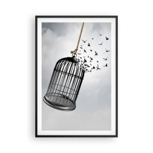 Affisch i svart ram - Tro...Hopp...Frihet! - 61x91 cm