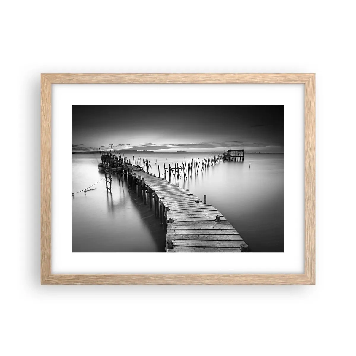 Affisch i ram av ljusek - Den glömda strandens ro - 40x30 cm