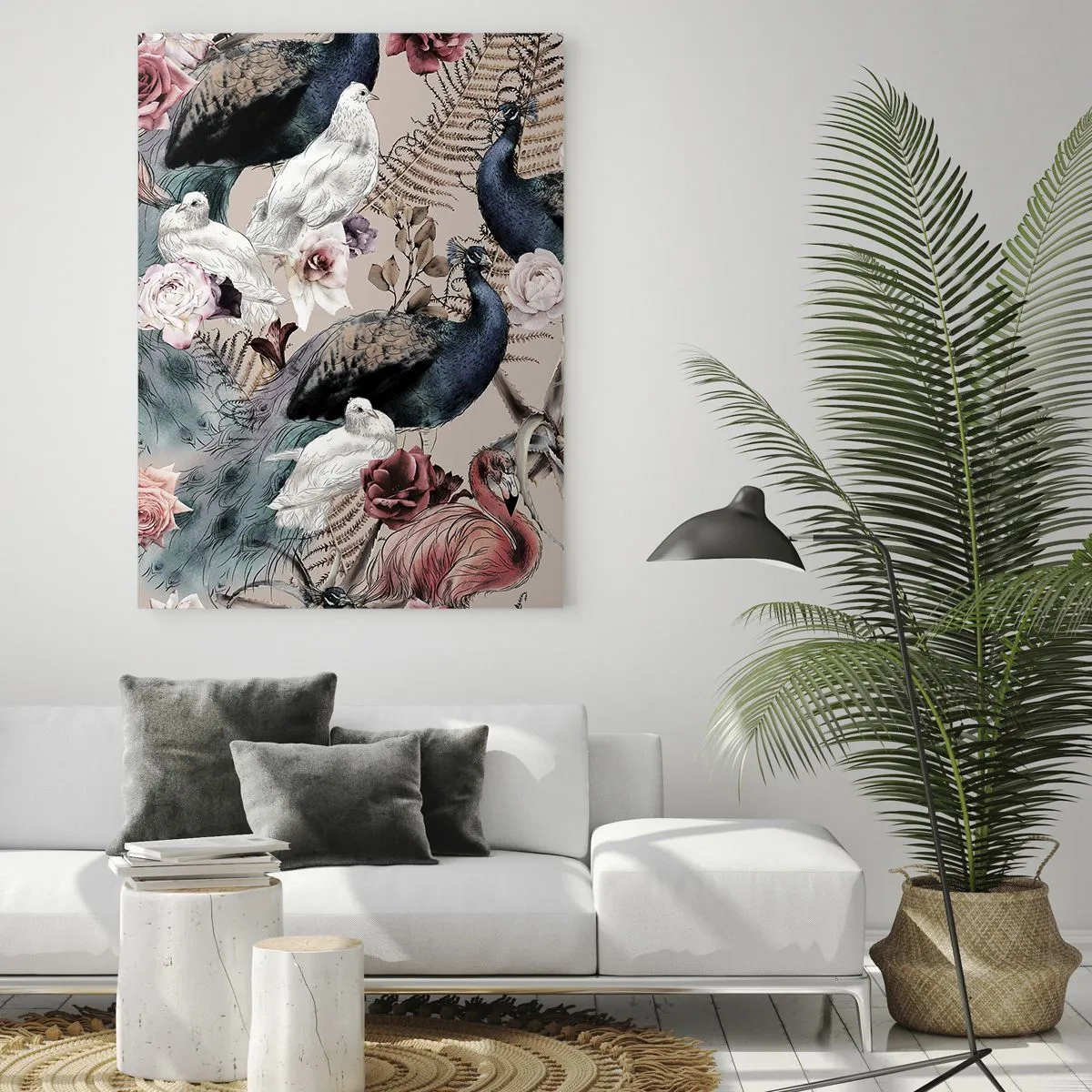 Glastavla - Bild på glas - I palatsträdgården - 50x70 cm