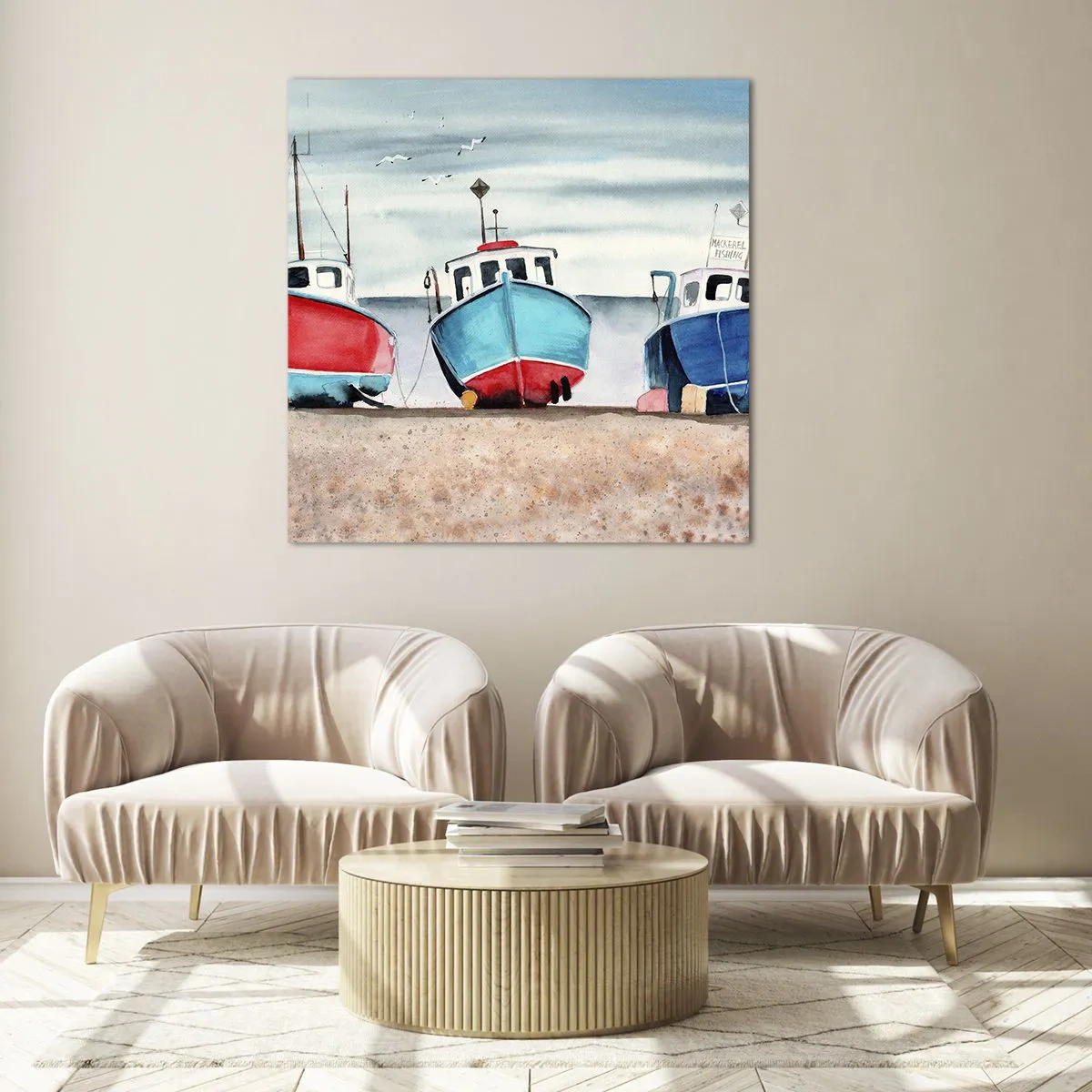 Glastavla - Bild på glas - Redo för fångst - 30x30 cm