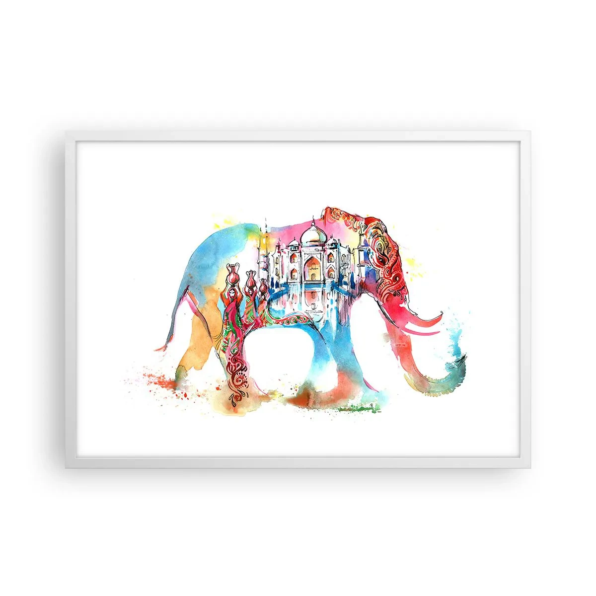 Affisch i vit ram - Indien - kärlekens aura - 70x50 cm