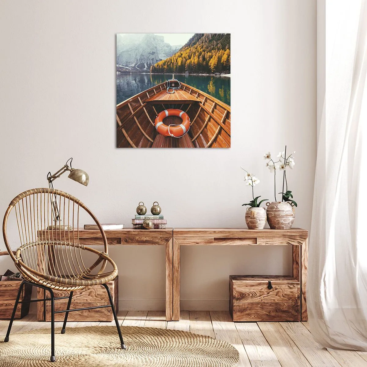 Canvastavla - Bild på duk - Utflykt i fjällen - 40x40 cm