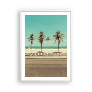 Affisch i vit ram - På stranden - 50x70 cm
