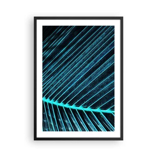 Affisch i svart ram - Abstrakt bladstruktur i neonfärger - 50x70cm - Grön textur - Modern väggdekoration för vardagsrum och sovrum ARTTOR