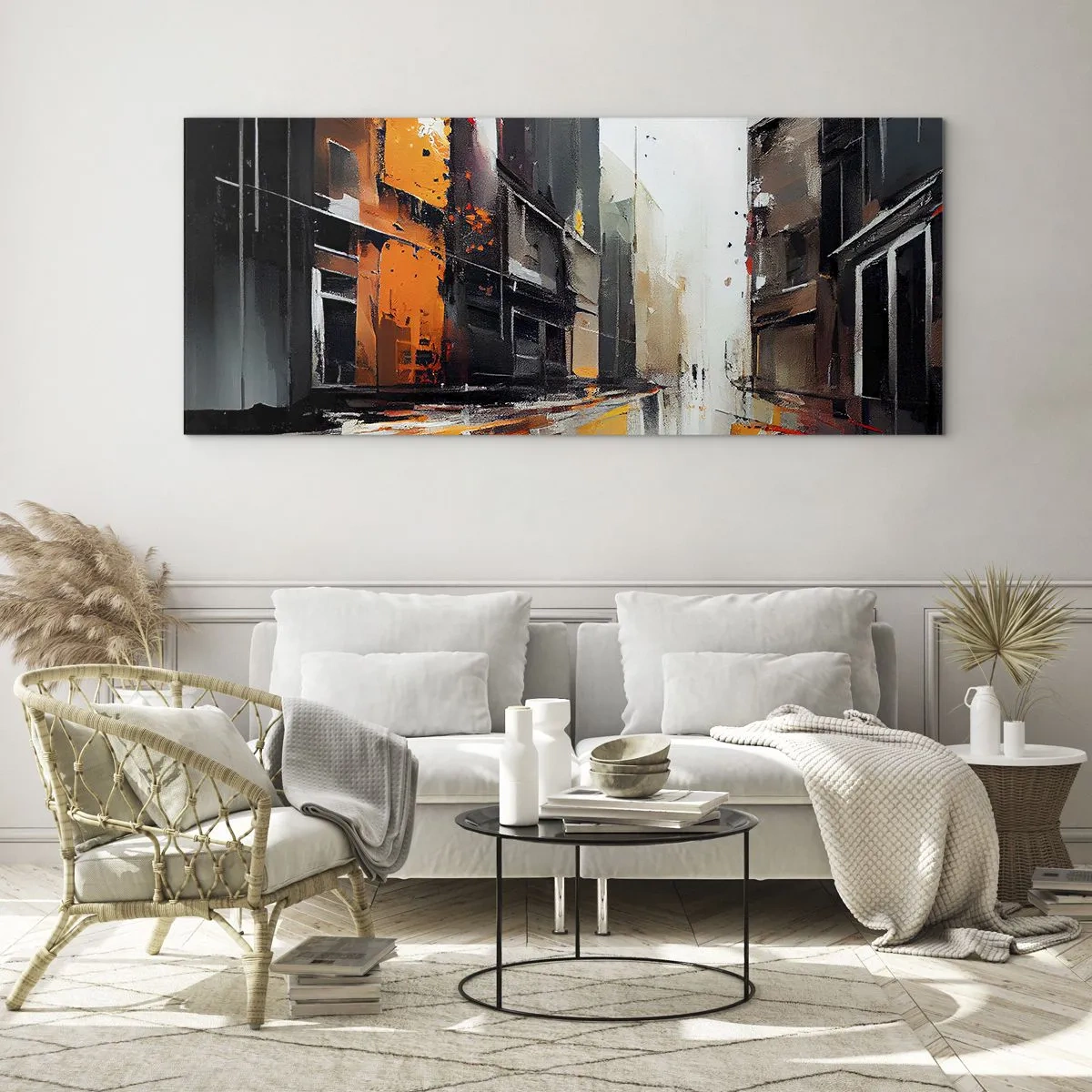 Glastavla - Bild på glas - Regnig dag - 100x40 cm