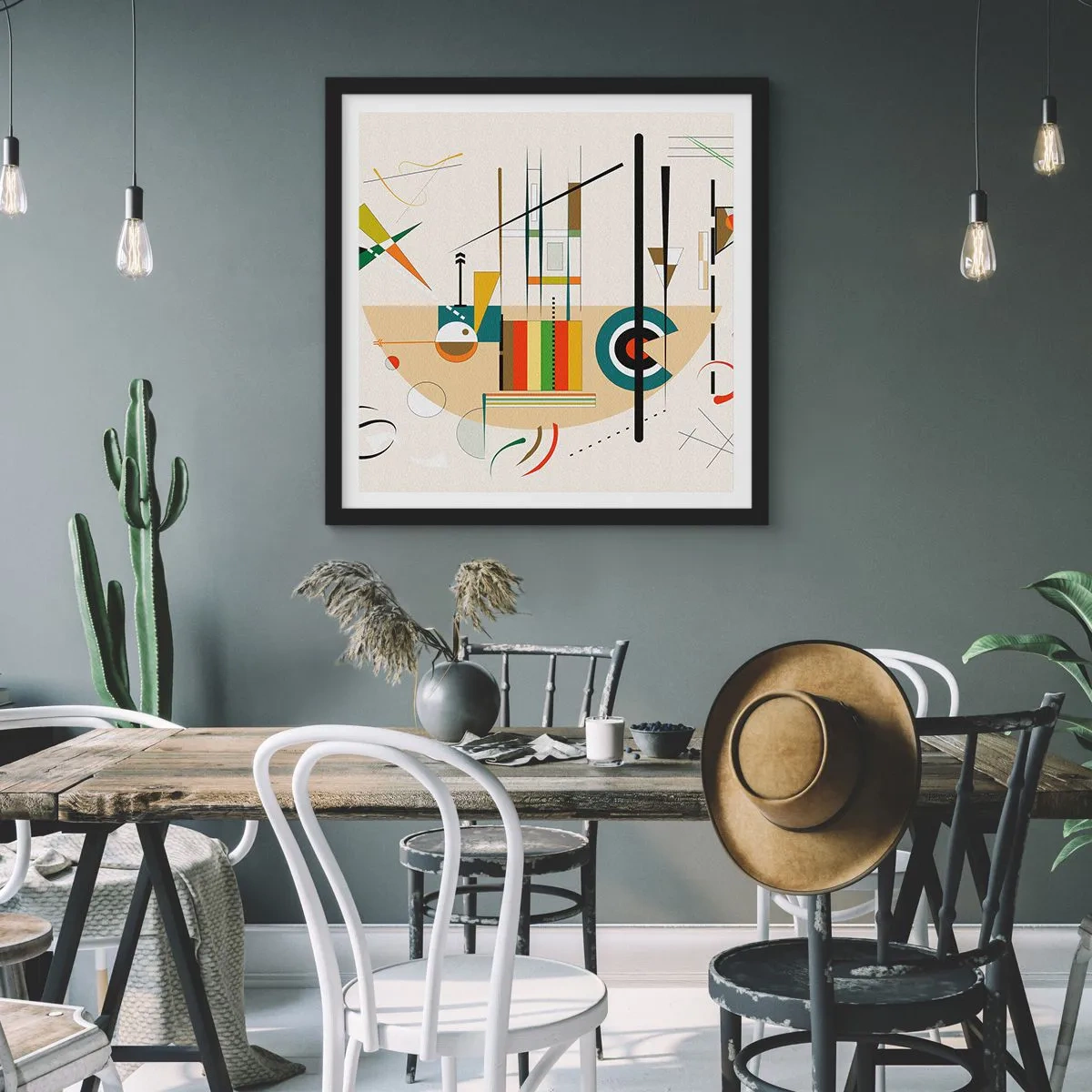 Affisch i svart ram - Så världen skrattar - 60x60 cm