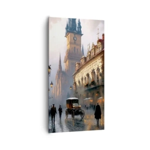Canvastavla - Bild på duk - Magin under en kväll i Prag - 65x120 cm