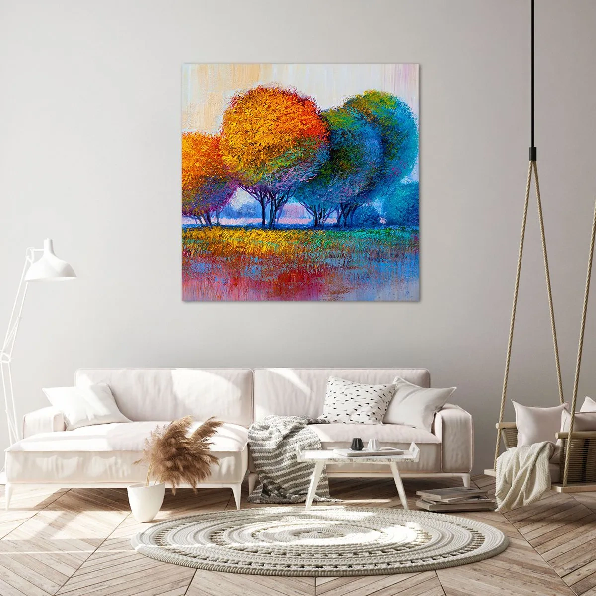 Canvastavla - Bild på duk - Glad färgbukett - 30x30 cm