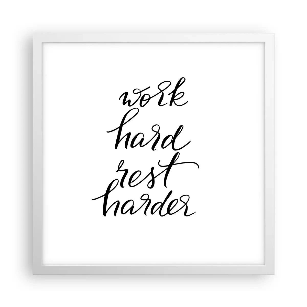 Affisch i vit ram - Livsbalans - 40x40 cm