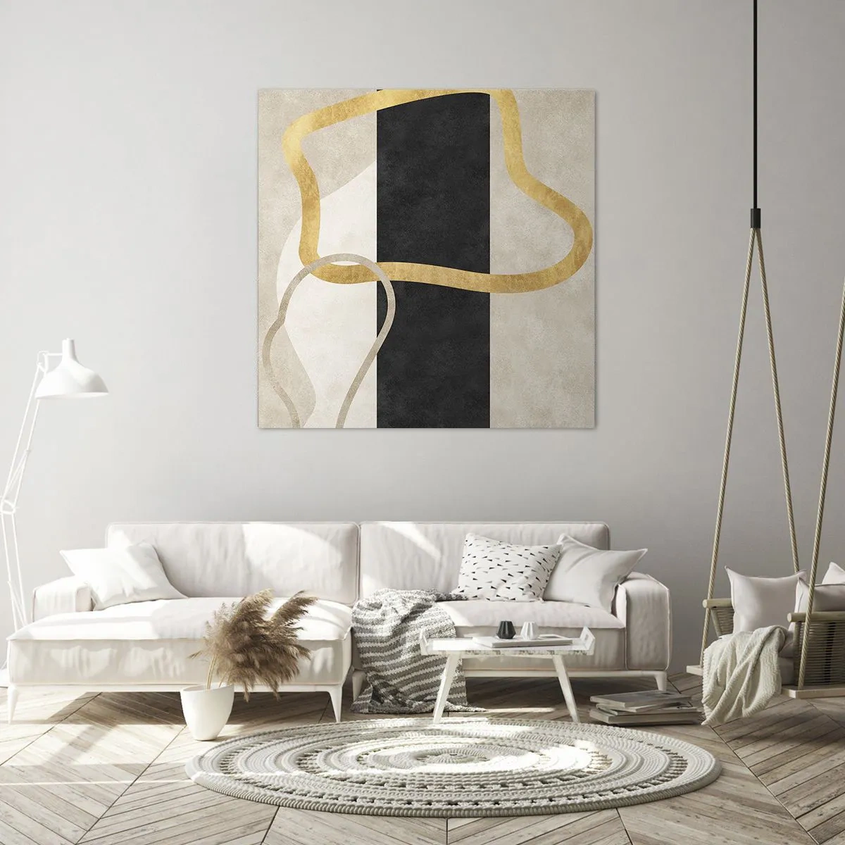 Canvastavla - Bild på duk - Slingrande former - 40x40 cm