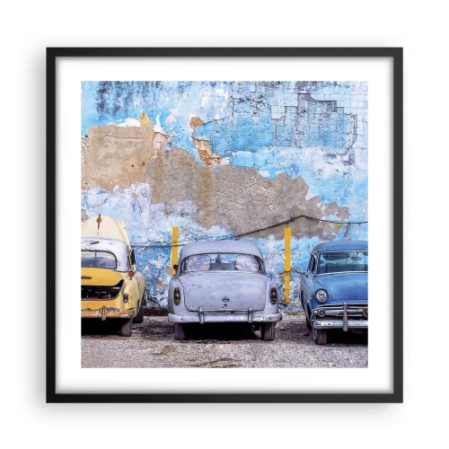 Affisch i svart ram - Veteranmöte - 50x50 cm