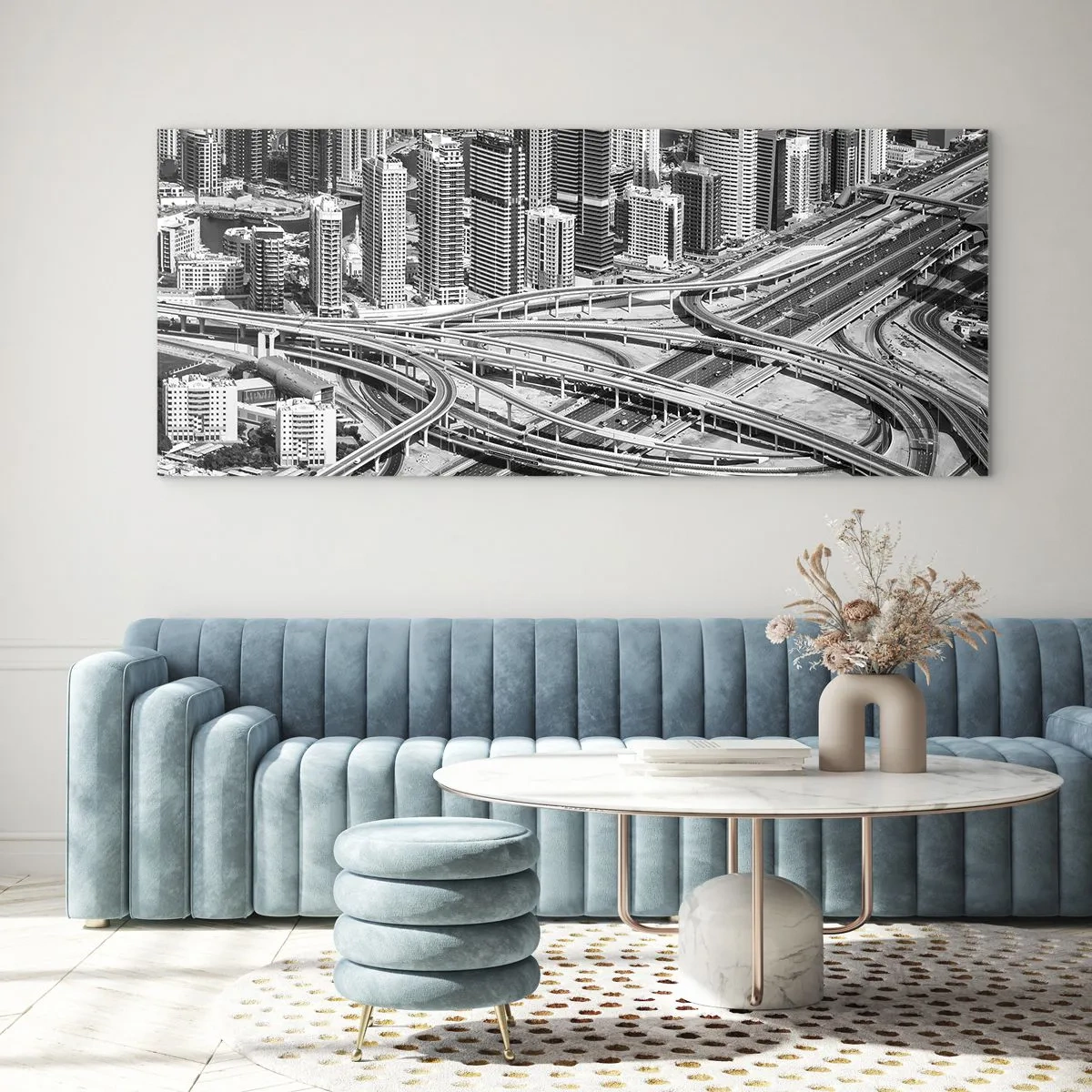 Glastavla - Bild på glas - Dubai - en omöjlig stad - 100x40 cm